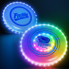 Light Up Flying Discs Set for Kids Adults 10 Inch Rechargeable LED Outdoor Sport