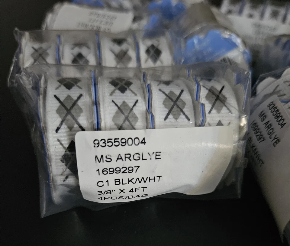 Argyle Print Grosgrain Ribbon  Vintage Offray Microspool 20 Yards Total - Image 4 of 4