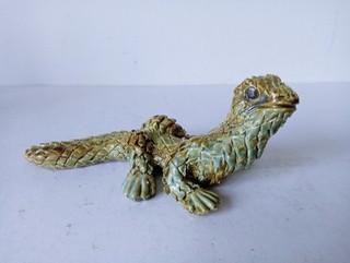 (261) Yare Designs Pottery Lizard Figure # Excellent Condition # 18cm Long