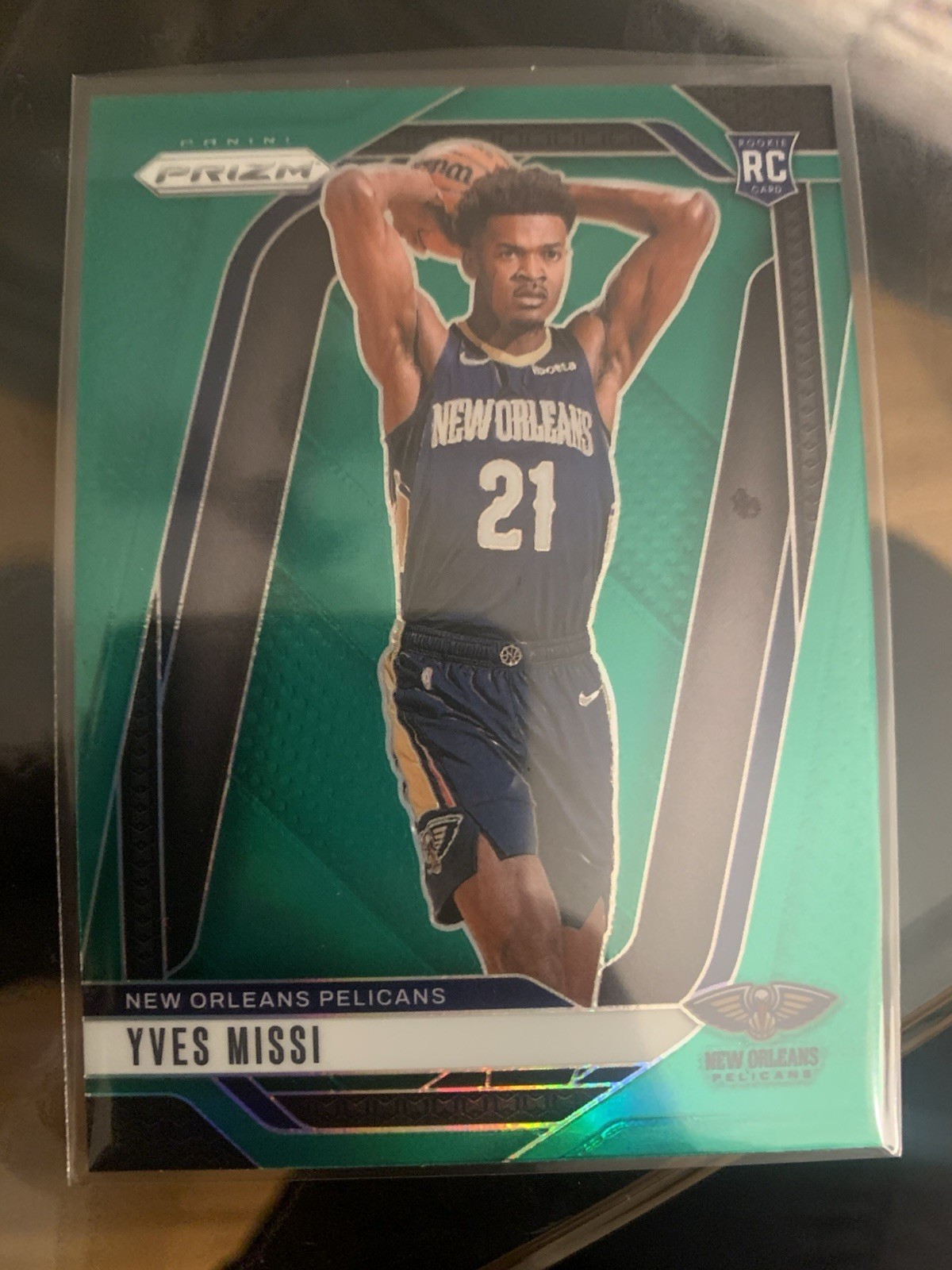 2024-25 Panini Prizm Yves Missi #233 (RC) Green Prizm New Orleans Pelicans