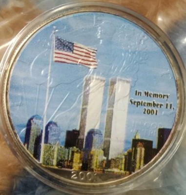 2001 American Silver Eagle $1 Bullion Coin .999 Fine Colorized 9