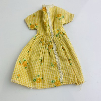 Vintage Tammy Fashion Doll Kleid Sindy Barbie Größe 60er-70er Jahre gelb Kleid