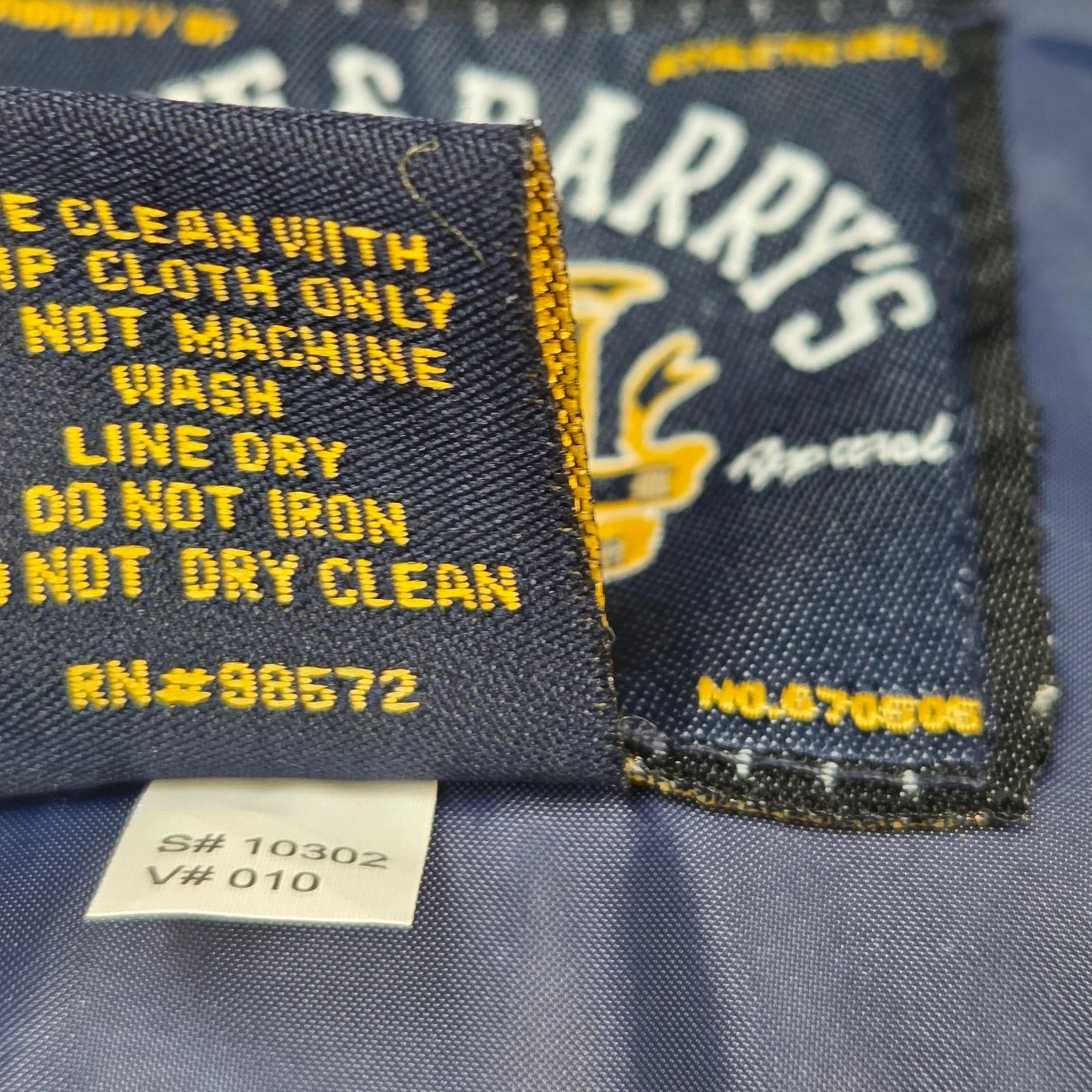 Steve & Barry's Michigan Wolverines Varsity Bomber Jacket Mens XL Navy Gold - product detail image 6