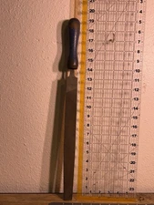 Vintage Nicholson USA Flat Hand File 19” w/ Original Blue Wooden Handle 