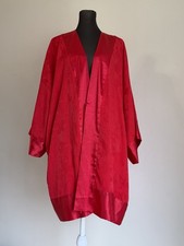 NWT Vintage Victoria s Secret Gold Label Red Satin Jacquard Kimono Robe OS