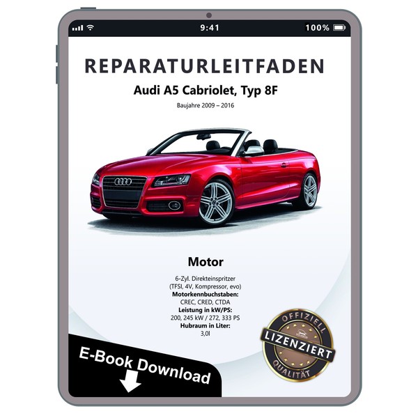 Audi A5 Cabrio 8F 2009-2016 3,0L Benzinmotor 272-333 PS Reparaturanleitung PDF-image