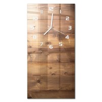 Wanduhr Aus Glas Rechteckig Hochformat Holz-Hintergrund WeißE Zeiger 30X60 Cm