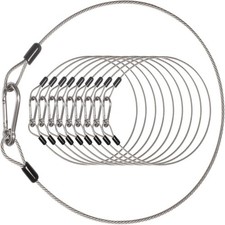 10 Pack Stage Light Safety Cables for 10pcs x 2 Feet, 1/8 Dia  Silver 