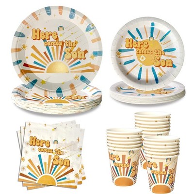 Here Comes The Son Baby Shower Decorations 10.63''L x 9.5''W x 2''Th, Sun1 