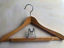 Vintage HANGER Wood Clamp Nevco Diplomat Suit Coat Jacket Trousers Pants