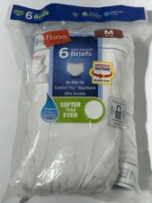 Hanes Boys 6 Pack Briefs Size Medium 10-12 White Comfort Flex Waistband Tagless