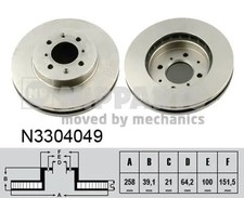 2x Bremsscheibe Vorderachse innenbelüftet N3304049 NIPPARTS für HONDA JAZZ II