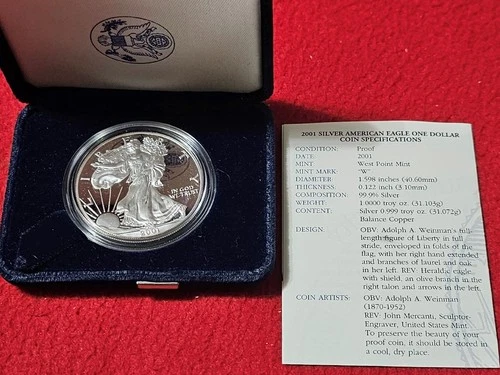 2001-W GEM American Eagle West Point Silver Proof Silver Eagle  OGP    #MF-T2218