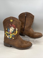 Disney Toy Story Woody Little Kids Youth Size 12 Brown Zip Cowboy Boots