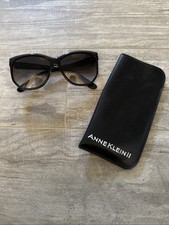 Vintage Anne Klein II Riviera Oversize Black Sunglasses 80s Italy 2.00 Readers
