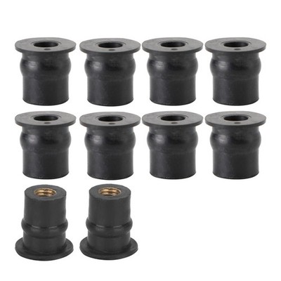 10pcs Motorcycle M5 5mm Rubber Well Nuts Windscreen Windshield Fairing Cowl ye
