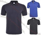 Mens Polo Shirt Work/Casual Button Top Poly-Cotton Plain T-Shirt Size S-XL
