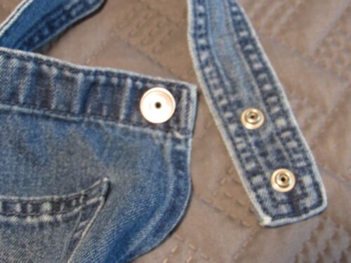 Justice Denim Blue Jeans Bib Shortalls short overalls distressed Size 14 Girls - Picture 4 of 9