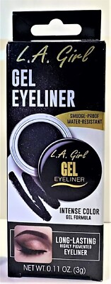 LOT OF (2) L.A. Girl Gel Eyeliner #GEL732 Black Cosmic Shimmer   FREE SHIPPING