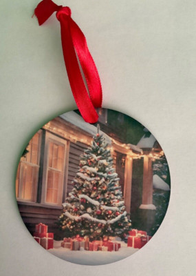 4er Set Christbaumschmuck rund Baumschmuck Weihnachtsschmuck 