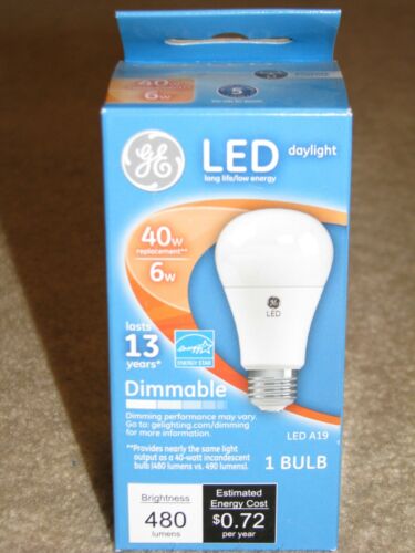 1 GE LED 40w replacement Bulb L19 Dimmable Clean DAYLIGHT #67502 480 lumens