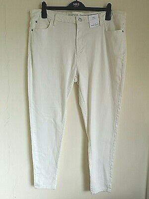 LADIES M&S SIZE 20 WINTER WHITE SUPER SKINNY SUPERSOFT JEGGINGS JEANS FREE POST