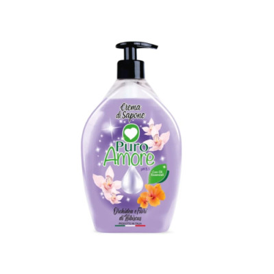 Reine Liebe Flüssigseife Orchidee und Hibiskusblüten mit 750ml Spender