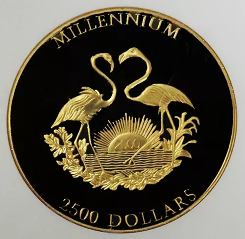 2000 GOLD 12ozs BAHAMAS $2500 MILLENNIUM 200 MINTED COIN NGC PF 66 ULTRA CAMEO