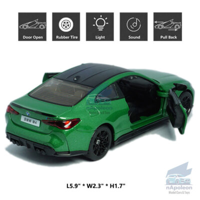 1/32 Scale BMW M4 G82 Model Car Diecast Toy Vehicle Collection