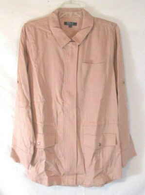 New Kelly by Clinton Kelly Anorak Jacket Pink Sz M Long Sleeve A304702 Women YZ6