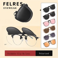 Foldable Clip On Polarized Sunglasses Men Women Flip Up Outdoor Glasses UV400
