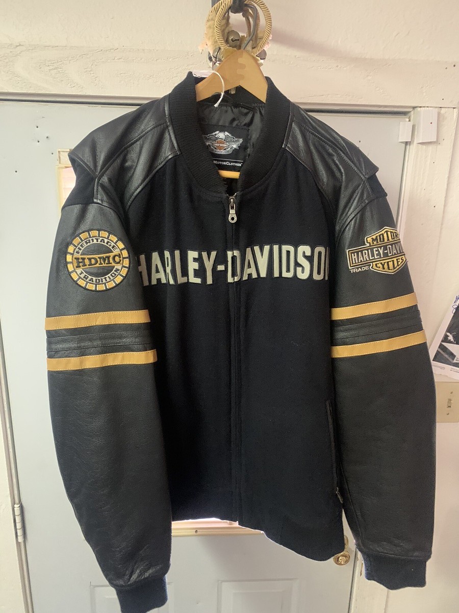 Harley Davidson Heritage Tradition Leather Motorcycle Jacket Men