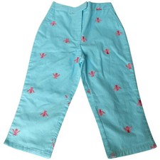 LILLY PULITZER Blue Honeysuckle Embroidered Bees Loren Cotton Capri Pants 6X