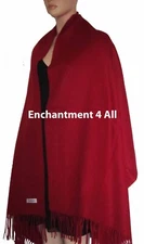 New Large 28"X80" 100% Pure 4-Ply Cashmere Scarf Shawl Wrap, Soft Warm, Burgundy