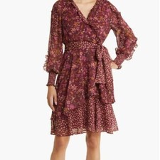 Tahari ASL Dress Chiffon Print Mixed Florals Women’s Size 24 W Lined Floral