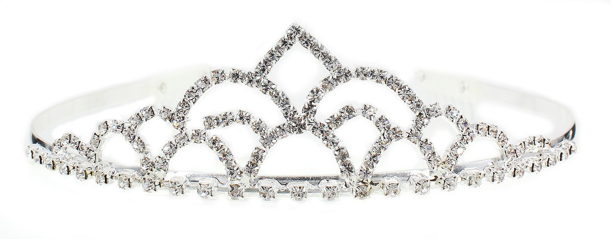 Tiara w/ Side Comb - Clear Crystal Stones - TA-60449CR-S | eBay