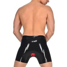 Black Latex Panties Panty Male Underwear Rubber Shorts with Ring Sheath Fetish