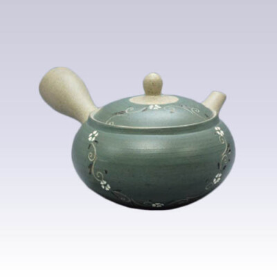 Tokoname Kyusu teapot - AKIRA - Vine Flower - 360cc/ml - Obal ami stainless