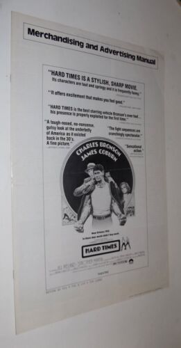 Original Movie Pressbook CHARLES BRONSON JAMES COBURN HARD TIMES  NO CUTS 1975 - Picture 1 of 5