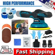 6-Speeds Dual Action Car Polisher Buffer Cordless Sander Polishing Kit For Home