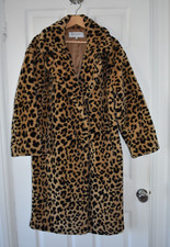 Gerard Darel Ladies Faux Fur Leopard Coat Size 36 (uk 8) Rrp £450