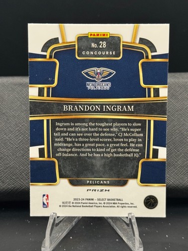 2023-24 Panini Select - Brandon Ingram, #28 - Scope, Silver - Pelicans - Picture 2 of 2