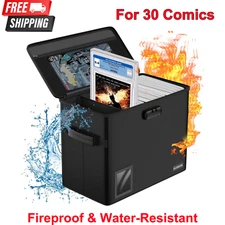 Fireproof Graded Comic Book Storage Box for 30 CGC Comics, Waterproof, Stackable