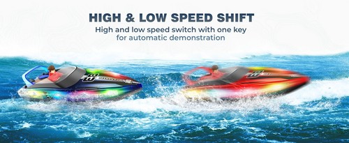 2 Pack 10" Fast RC Boat 15KPH, Pool/Saltwater, Summer Toy for Kids Adults - Picture 11 of 12
