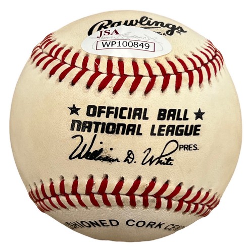 Maury Wills Signed National League Baseball NLB w/ "1963 W.S. Champs" JSA - Picture 2 of 3
