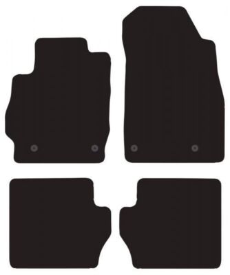 Cora Set Di 4 Tappeti In Moquette Per Peugeot 2008 (2013-2016) – Nero, Su Misura, Con Fissaggi Antiscivolo E Battitacco Termosaldato