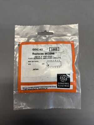 1 Each ~ GEIC-43 ~ AM/FM IF Amplifier ~ SK3288, ECG1003 ~ NOS