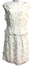 BCBG Max Azria Aveline Lace Dress w Peplum, Size S, Fully Lined, New w Tags