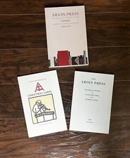 3 Arion Press Books Christmas Carol Prospectus, Catalogue 1995-1975 & 1992