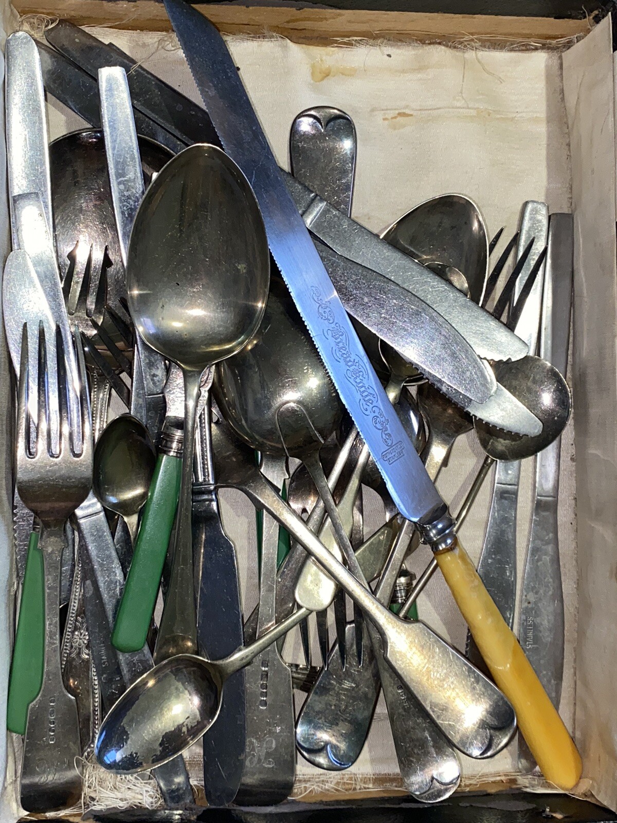 Vintage Leather Canteen Of Mixed Vintage Cutlery eBay